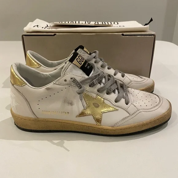 Golden Goose Ball Star Sneaker Milk White Leather/Gold sz 39 New in Box - Picture 2 of 14